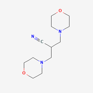 molecular formula C12H21N3O2 B1655414 3-Morpholin-4-yl-2-(morpholin-4-ylmethyl)propanenitrile CAS No. 35961-68-3