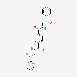 molecular formula C24H20N2O4 B1655420 1,4-Benzenedicarboxamide, N,N'-bis(2-oxo-2-phenylethyl)- CAS No. 36073-00-4