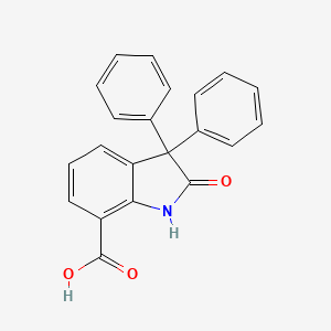 molecular formula C21H15NO3 B1655427 1H-Indole-7-carboxylic acid, 2,3-dihydro-2-oxo-3,3-diphenyl- CAS No. 36137-11-8