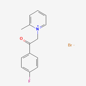 molecular formula C14H13BrFNO B1655450 1-(4-Fluorophenyl)-2-(2-methylpyridin-1-ium-1-yl)ethanone;bromide CAS No. 366-61-0