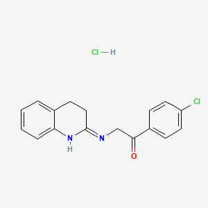 molecular formula C17H16Cl2N2O B1655476 1-(4-Chlorophenyl)-2-(3,4-dihydro-1H-quinolin-2-ylideneamino)ethanone;hydrochloride CAS No. 370561-62-9