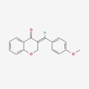 molecular formula C17H14O3 B1655513 (E)-2,3-Dihydro-3-((4-methoxyphenyl)methylene)-4H-1-benzopyran-4-one CAS No. 37674-86-5