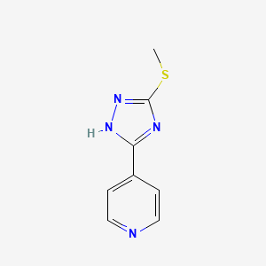 molecular formula C8H8N4S B1655515 Pyridine, 4-(3-(methylthio)-5(4H)-1,2,4-triazol-5-yl)- CAS No. 3770-47-6