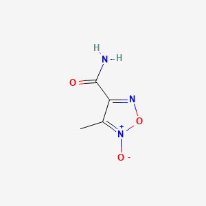 molecular formula C4H5N3O3 B1655526 Furazancarboxamide, 4-methyl-, 5-oxide CAS No. 37895-44-6