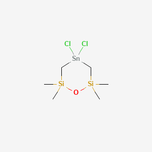 molecular formula C6H16Cl2OSi2Sn B1655535 4,4-Dichloro-2,2,6,6-tetramethyl-1,2,6,4-oxadisilastanninane CAS No. 38047-53-9
