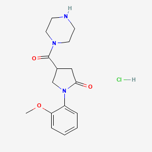 1-((1-(2-Methoxyphenyl)-5-oxo-3-pyrrolidinyl)carbonyl)piperazine monohydrochloride