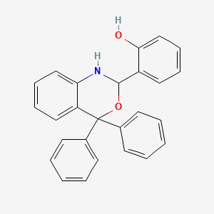 molecular formula C26H21NO2 B1655550 Phenol, 2-(1,4-dihydro-4,4-diphenyl-2H-3,1-benzoxazin-2-yl)- CAS No. 382174-92-7
