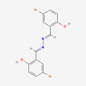 molecular formula C14H10Br2N2O2 B1655567 (6Z)-4-Bromo-6-({2-[(E)-(3-bromo-6-oxocyclohexa-2,4-dien-1-ylidene)methyl]hydrazinyl}methylidene)cyclohexa-2,4-dien-1-one CAS No. 38486-11-2