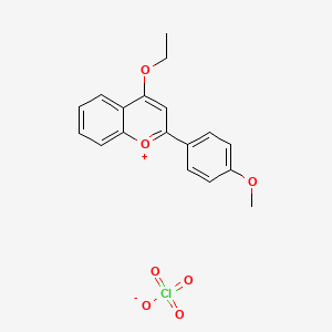 4-Ethoxy-2-(4-methoxyphenyl)-1-benzopyrylium perchlorate