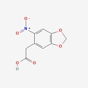 molecular formula C9H7NO6 B1655652 (6-Nitro-1,3-benzodioxol-5-yl)acetic acid CAS No. 40118-17-0