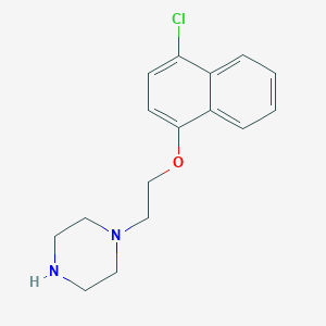molecular formula C16H19ClN2O B1655655 1-[2-(4-Chloronaphthalen-1-yl)oxyethyl]piperazine CAS No. 401801-98-7