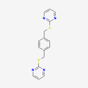 molecular formula C16H14N4S2 B1655658 2-[[4-(Pyrimidin-2-ylsulfanylmethyl)phenyl]methylsulfanyl]pyrimidine CAS No. 401937-56-2