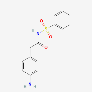 molecular formula C14H14N2O3S B1655662 2-(4-aminophenyl)-N-(benzenesulfonyl)acetamide CAS No. 402508-83-2