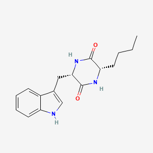 molecular formula C17H21N3O2 B1655668 (3S,6S)-3-Butyl-6-[(1H-indol-3-yl)methyl]piperazine-2,5-dione CAS No. 403696-41-3