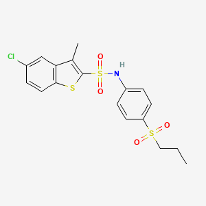 5-chloro-3-methyl-N-(4-propylsulfonylphenyl)-1-benzothiophene-2-sulfonamide