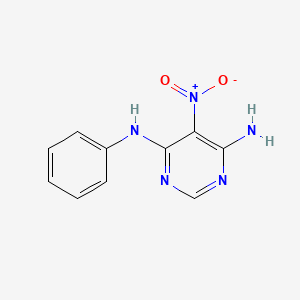 molecular formula C10H9N5O2 B1655697 5-nitro-4-N-phenylpyrimidine-4,6-diamine CAS No. 40816-36-2