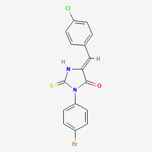 molecular formula C16H10BrClN2OS B1655699 3-(4-Bromophenyl)-5-((4-chlorophenyl)methylene)-2-thioxo-4-imidazolidinone CAS No. 40832-39-1