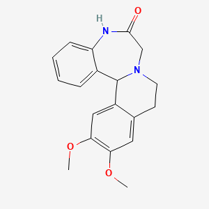 molecular formula C19H20N2O3 B1655724 12,13-Dimethoxy-5,9,10,14b-tetrahydroisoquino(2,1-d)(1,4)benzodiazepin-6(7H)-one CAS No. 41334-70-7