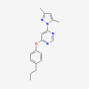 molecular formula C18H20N4O B1655727 4-(3,5-Dimethylpyrazol-1-yl)-6-(4-propylphenoxy)pyrimidine CAS No. 413620-29-8
