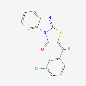molecular formula C16H9ClN2OS B1655759 2-((3-Chlorophenyl)methylene)thiazolo(3,2-a)benzimidazol-3(2H)-one CAS No. 41776-77-6