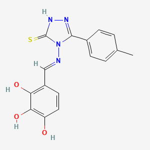 3-(4-Methylphenyl)-4-[(E)-(2,3,4-trihydroxyphenyl)methylideneamino]-1H-1,2,4-triazole-5-thione