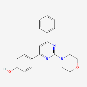 molecular formula C20H19N3O2 B1655777 Phenol, 4-[2-(4-morpholinyl)-6-phenyl-4-pyrimidinyl]- CAS No. 420102-74-5