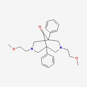 molecular formula C25H32N2O3 B1655781 3,7-Bis(2-methoxyethyl)-1,5-diphenyl-3,7-diazabicyclo(3.3.1)nonan-9-one CAS No. 4208-23-5