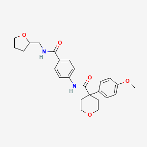 molecular formula C25H30N2O5 B1655805 4-(4-methoxyphenyl)-N-[4-(oxolan-2-ylmethylcarbamoyl)phenyl]oxane-4-carboxamide CAS No. 4243-98-5