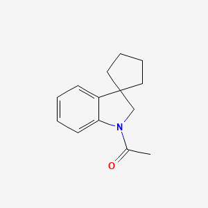 molecular formula C14H17NO B1655813 Spiro(cyclopentane-1,3'-indoline), 1'-acetyl- CAS No. 42540-56-7