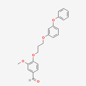 molecular formula C23H22O5 B1655829 3-Methoxy-4-[3-(3-phenoxyphenoxy)propoxy]benzaldehyde CAS No. 428486-83-3