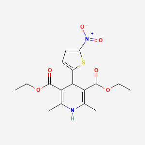 molecular formula C17H20N2O6S B1655848 Diethyl 4-(5-(hydroxy(oxido)amino)-2-thienyl)-2,6-dimethyl-1,4-dihydro-3,5-pyridinedicarboxylate CAS No. 43114-46-1