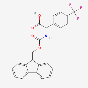 molecular formula C24H18F3NO4 B1655859 2-{[(9H-fluoren-9-ylmethoxy)carbonyl]amino}-2-[4-(trifluoromethyl)phenyl]acetic acid CAS No. 433292-08-1