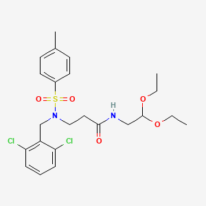 molecular formula C23H30Cl2N2O5S B1655881 3-[(2,6-dichlorophenyl)methyl-(4-methylphenyl)sulfonylamino]-N-(2,2-diethoxyethyl)propanamide CAS No. 440648-02-2