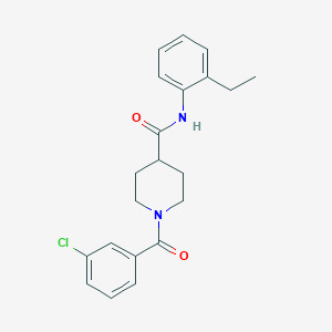 molecular formula C21H23ClN2O2 B1655884 1-(3-chlorobenzoyl)-N-(2-ethylphenyl)piperidine-4-carboxamide CAS No. 4418-12-6