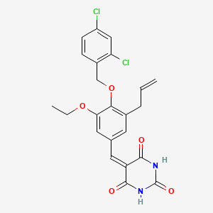 5-[[4-[(2,4-Dichlorophenyl)methoxy]-3-ethoxy-5-prop-2-enylphenyl]methylidene]-1,3-diazinane-2,4,6-trione