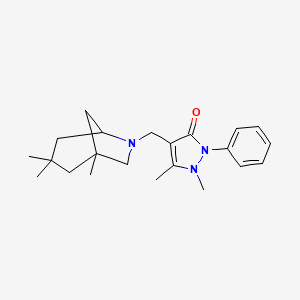 molecular formula C22H31N3O B1655914 1,5-Dimethyl-2-phenyl-4-[(1,3,3-trimethyl-6-azabicyclo[3.2.1]octan-6-yl)methyl]pyrazol-3-one CAS No. 4506-38-1