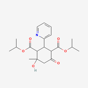 Dipropan-2-yl 4-hydroxy-4-methyl-6-oxo-2-(pyridin-2-yl)cyclohexane-1,3-dicarboxylate