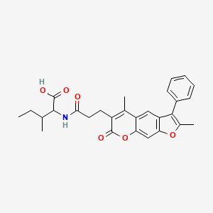 molecular formula C28H29NO6 B1655932 2-[3-(2,5-Dimethyl-7-oxo-3-phenylfuro[3,2-g]chromen-6-yl)propanoylamino]-3-methylpentanoic acid CAS No. 4582-52-9