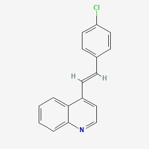 molecular formula C17H12ClN B1655934 Quinoline, 4-(p-chlorostyryl)- CAS No. 4594-89-2