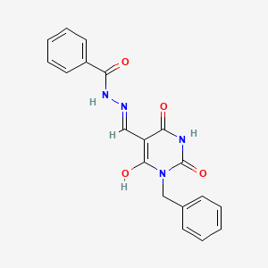 molecular formula C19H16N4O4 B1655948 N'-[(E)-(1-benzyl-2,4,6-trioxotetrahydropyrimidin-5(2H)-ylidene)methyl]benzohydrazide CAS No. 4631-90-7