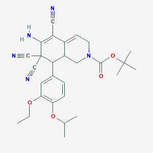 Tert-butyl 6-amino-5,7,7-tricyano-8-(3-ethoxy-4-propan-2-yloxyphenyl)-1,3,8,8a-tetrahydroisoquinoline-2-carboxylate