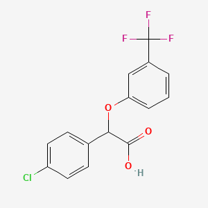 molecular formula C15H10ClF3O3 B1655960 4-Chlorophenyl-[3-(trifluoromethyl)phenoxy]acetic acid CAS No. 4687-08-5