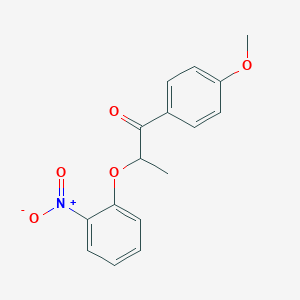 molecular formula C16H15NO5 B1655992 1-(4-Methoxyphenyl)-2-(2-nitrophenoxy)propan-1-one CAS No. 475288-83-6