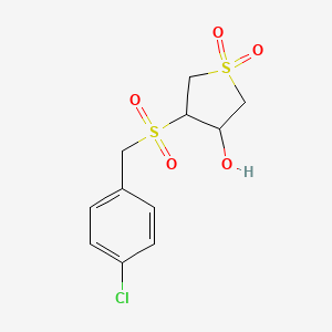 molecular formula C11H13ClO5S2 B1656017 4-[(4-Chlorophenyl)methylsulfonyl]-1,1-dioxothiolan-3-ol CAS No. 4780-78-3