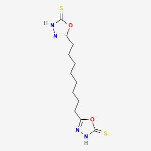 molecular formula C12H18N4O2S2 B1656028 5-[8-(2-sulfanylidene-3H-1,3,4-oxadiazol-5-yl)octyl]-3H-1,3,4-oxadiazole-2-thione CAS No. 4822-57-5