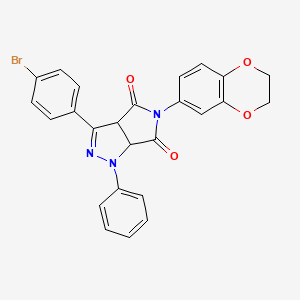 molecular formula C25H18BrN3O4 B1656029 3-(4-Bromophenyl)-5-(2,3-dihydro-1,4-benzodioxin-6-yl)-1-phenyl-3a,6a-dihydropyrrolo[3,4-c]pyrazole-4,6-dione CAS No. 4823-31-8