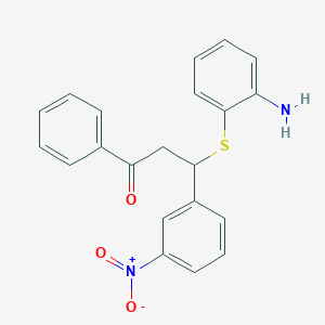 molecular formula C21H18N2O3S B1656060 3-(2-Aminophenyl)sulfanyl-3-(3-nitrophenyl)-1-phenylpropan-1-one CAS No. 497172-11-9