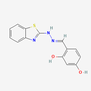 molecular formula C14H11N3O2S B1656087 4-[(1E)-2-(benzothiazol-2-ylamino)-2-azavinyl]benzene-1,3-diol CAS No. 50286-88-9
