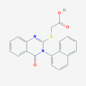molecular formula C20H14N2O3S B1656091 {[3-(Naphthalen-1-yl)-4-oxo-3,4-dihydroquinazolin-2-yl]sulfanyl}acetic acid CAS No. 5031-85-6