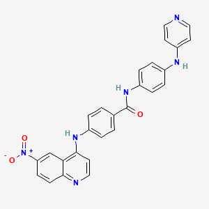 molecular formula C27H20N6O3 B1656106 4-[(6-硝基喹啉-4-基)氨基]-N-[4-(吡啶-4-基氨基)苯基]苯甲酰胺 CAS No. 50440-30-7